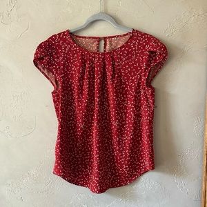 Women’s Red Floral Blouse
